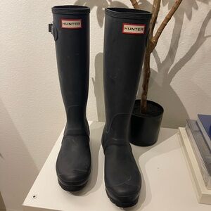 Hunter Black Tall Rain Boots